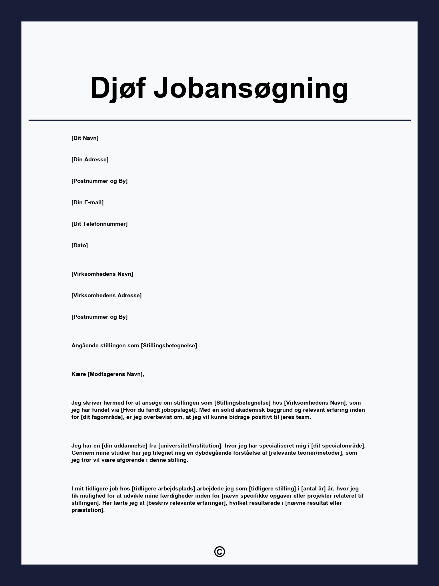 Djøf Jobansøgning